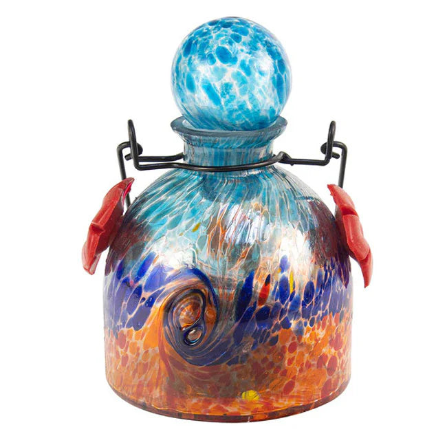 Echo Valley LunaLite Bell Hummingbird Feeder, Aqua/Red