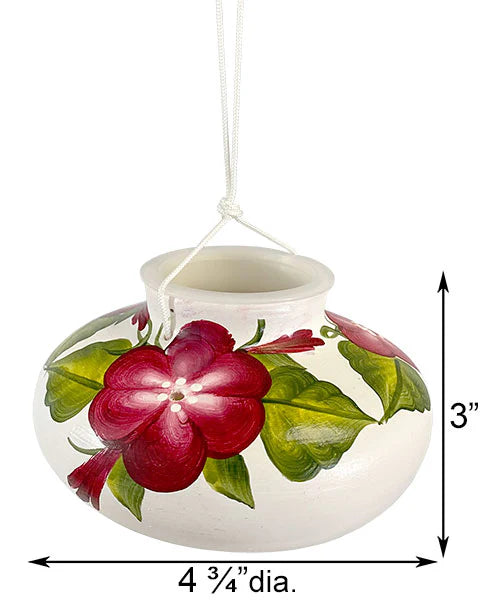 Lone Wolf Ceramic Hummingbird Feeder, Garnet Posy, 10 oz.