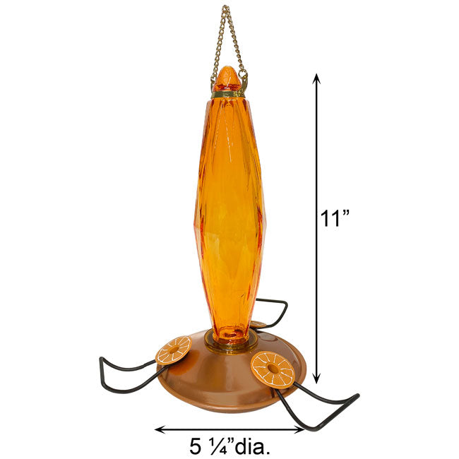 Oriole Feeder Cut Glass Amber