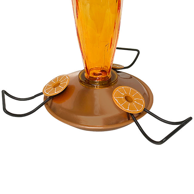 Oriole Feeder Cut Glass Amber