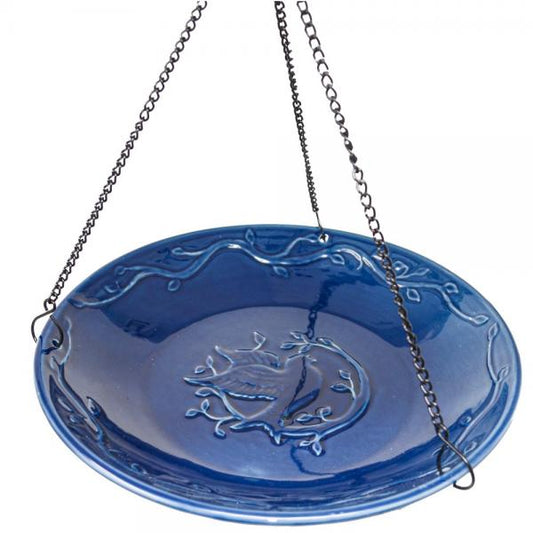 Bluebird Ceramic Hanging Bird Bath