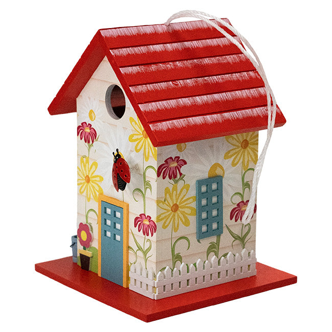 Home Bazaar Printed Ladybug Bird House,