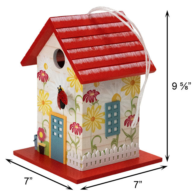 Home Bazaar Printed Ladybug Bird House,