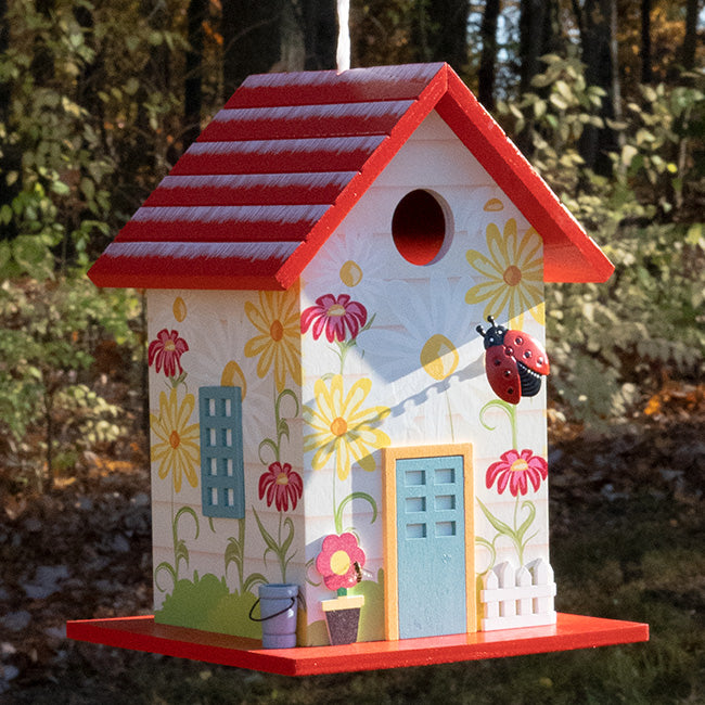 Home Bazaar Printed Ladybug Bird House,