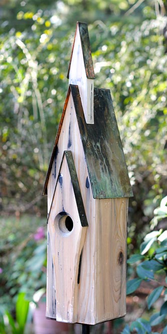 Heartwood Graceland Bird House, Weathered White