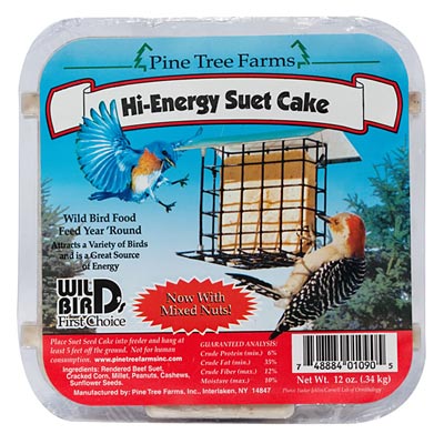 Pine Tree Farms Hi-Energy Suet Cake, 12 oz., Pack of 12