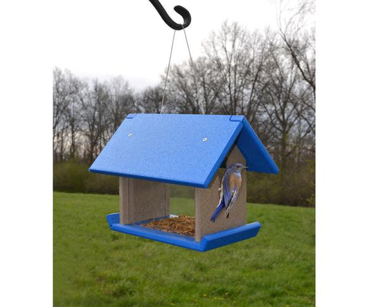 Recycled Plastic Mealworm Feeder Blue and Grey