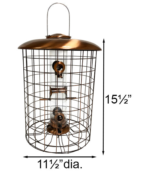 Woodlink Squirrel-Resistant Brushed Copper Seed Tube Feeder